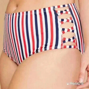 Cacique swim American flag stripes bikini bottom